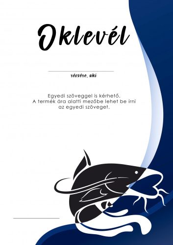 Oklevél horgászos