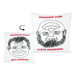 Díszpárna Házasság előtt-után