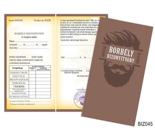 Borbély bizonyítvány