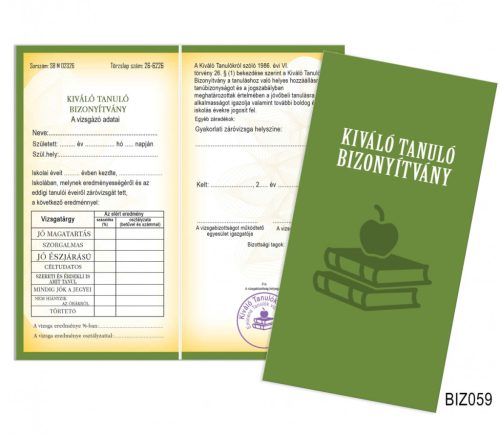 Kiváló Tanuló Bizonyítvány