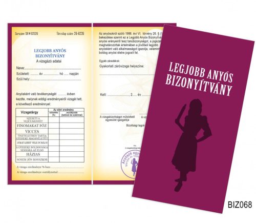 Legjobb Anyós Bizonyítvány