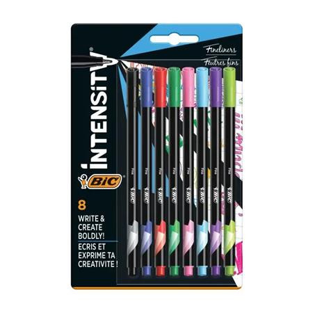 Tűfilc, 0,4 mm, BIC "Intensity", 8 különböző szín