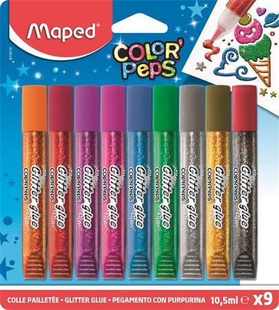 Csillámos ragasztó, MAPED "Color'Peps", 9 különböző szín