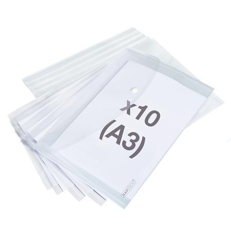 Irattartó tasak, A3, PP, patentos, RAPESCO "Eco", áttetsző