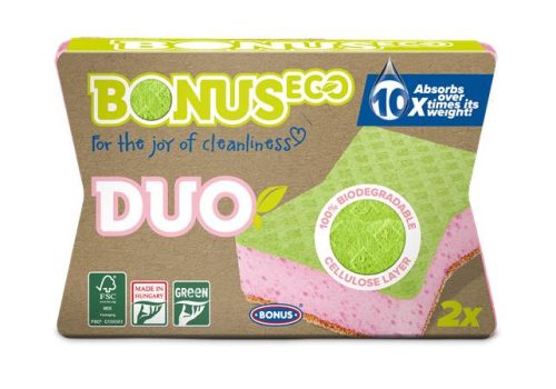 Mosogatószivacs, karcmentes, 3 db, BONUS "Duo"