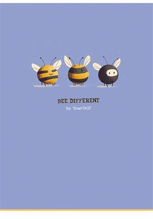 Füzet, tűzött, A4, vonalas, 40 lap, SHKOLYARYK, "Bee different", vegyes