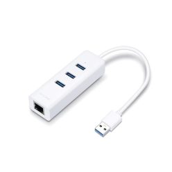   USB elosztó-HUB és ethernet átalakító, 3 port, USB 3.0, TP-LINK "UE330"