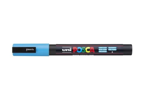 Dekormarker, 0,9-1,3 mm, UNI "Posca PC-3M", világoskék