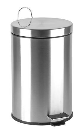 Pedálos szemetes, rozsdamentes acél, kivehető műanyag vödörrel, 12 liter
