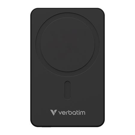 Power bank, külső akkumulátor, vezeték nélküli, 10.000mAh, VERBATIM "Charge n Go Essentials", fekete