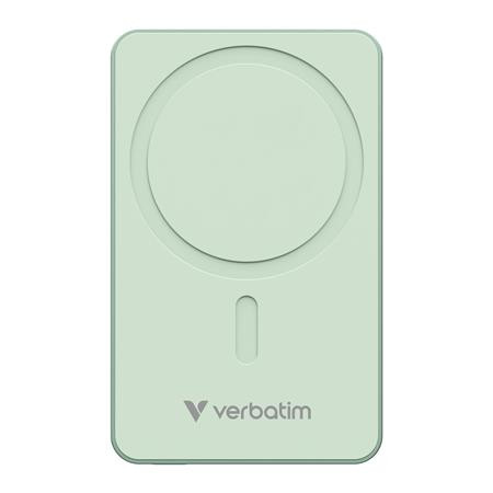 Power bank, külső akkumulátor, vezeték nélküli, 10.000mAh, VERBATIM "Charge n Go Essentials", zöld