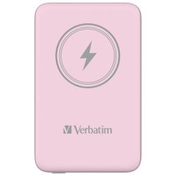  Power bank, mágneses (vezeték nélküli), 10.000mAh, VERBATIM "MCP-10, rózsaszín