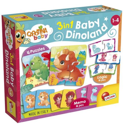 Carotina Baby - Dinoland 3 az 1-ben puzzle