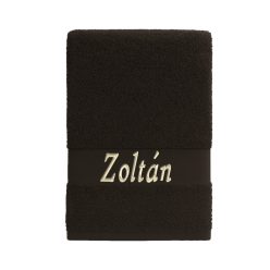 Egyedi névvel hímzett törölköző/Sötétbarna