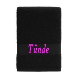 Egyedi névvel hímzett törölköző/Fekete pink