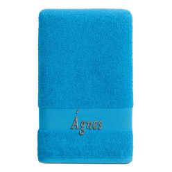 Egyedi névvel hímzett törölköző/Karibi kék