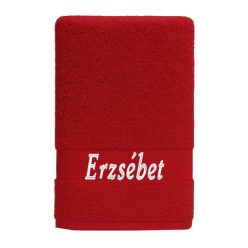 Egyedi névvel hímzett törölköző/Piros