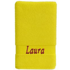 Egyedi névvel hímzett törölköző/Sárga