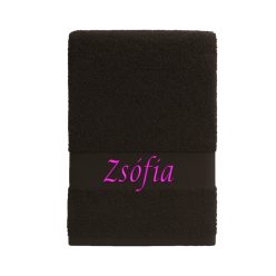   Egyedi névvel hímzett törölköző/Fekete pink Classic Charm