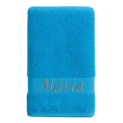   Egyedi névvel hímzett törölköző/Karibi kék Classic Charm