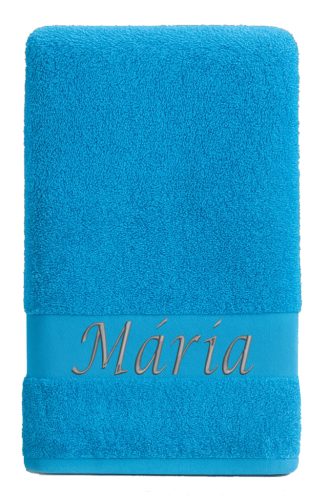 Egyedi névvel hímzett törölköző/Karibi kék Classic Charm