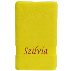 Egyedi névvel hímzett törölköző/Sárga Classic Charm