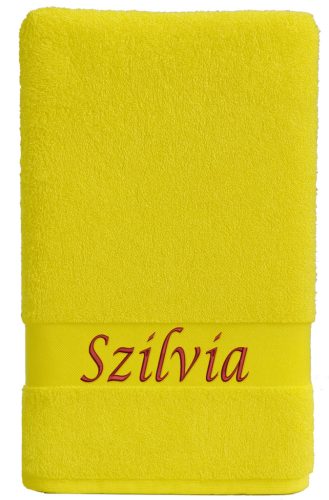 Egyedi névvel hímzett törölköző/Sárga Classic Charm