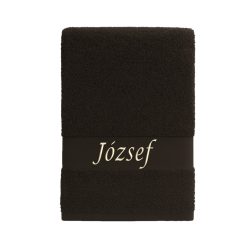   Egyedi névvel hímzett törölköző/Sötétbarna Classic Charm