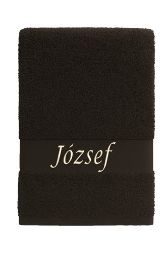 Egyedi névvel hímzett törölköző/Sötétbarna Classic Charm