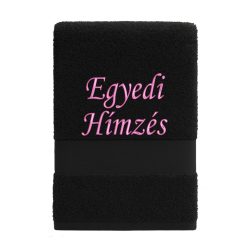   Törölköző hímzéssel – saját névvel vagy szöveggel/Fekete pink
