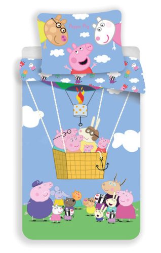 Peppa malac Air Balloon ágyneműhuzat 140×200cm, 70×90 cm