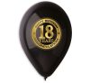 Happy Birthday 18 Black léggömb, lufi 5 db-os 12 inch (30 cm)