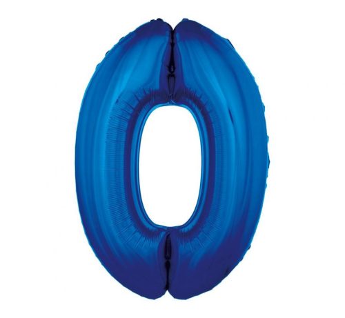 Kék 0-ás B&C Blue szám fólia lufi 92 cm