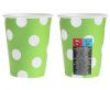 Zöld Green Polka Dots papír pohár 6 db-os 270 ml