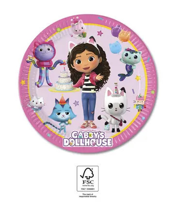 Gabi babaháza Friends papírtányér 8 db-os 20 cm FSC