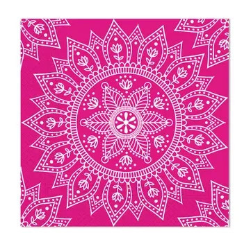 Mandala Fuchsia White szalvéta 20 db-os, 33x33 cm FSC