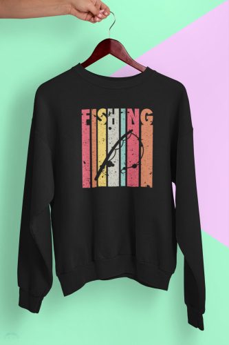 Fishing color unisex pulóver fekete