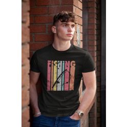 Fishing color férfi fekete póló