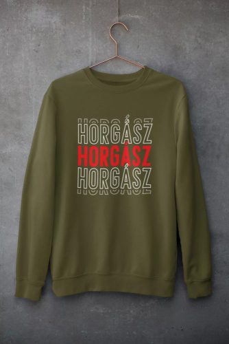 Horgász  unisex pulóver military
