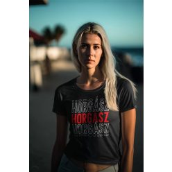 Horgász  női fekete póló