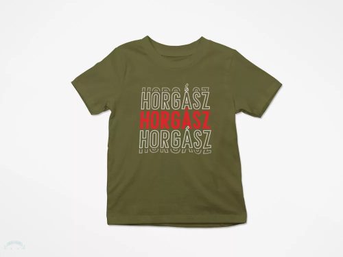 Horgász   gyerek póló military