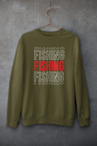 FISHING unisex kapucnis military pulóver