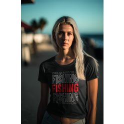 FISHING női fekete póló