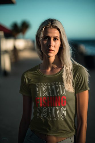 FISHING női military póló