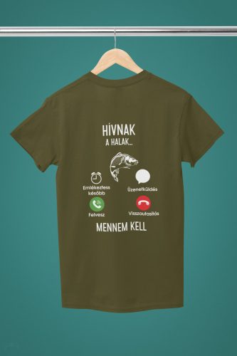 Hívnak a halak férfi military póló