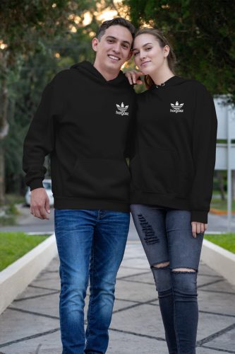 Horgász  unisex kapucnis fekete pulóver