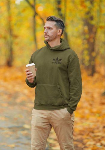 Horgász  unisex kapucnis military pulóver