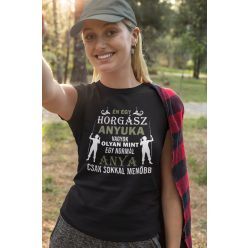 Horgász anyuka fekete póló