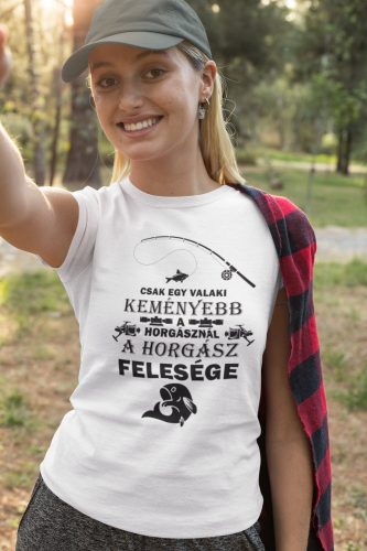 Horgász felesége fehér póló