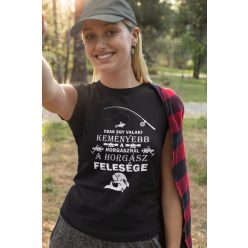 Horgász felesége fekete póló